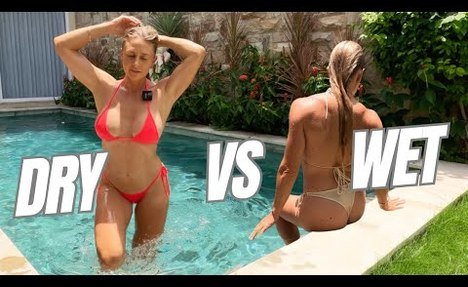 Wet vs Dry  monokini Try On Haul