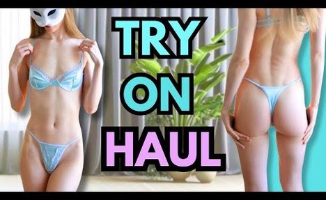 [4K] LINGERIE Try On Haul with Sierra | Natural thin Body