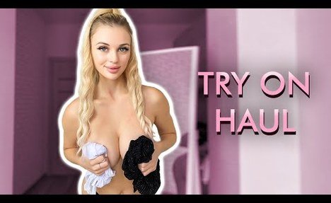 [4K] See-Through Lingerie Try on Haul | Transparent garment No Bra Trend | Emily Сandy