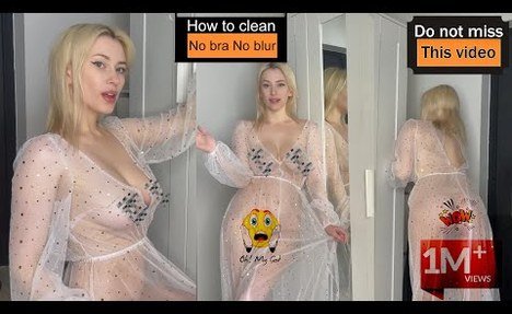 4K USA Mirror Cleaning   Transparent White Dress Try On Haul with Ovelia