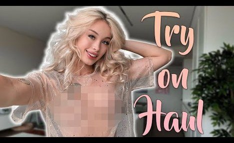 FISHNET DRESS TRANSPARENT TRY ON HAUL (4K)