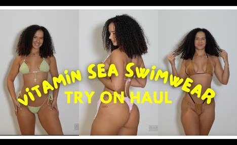 VITAMIN SEA  string bikini TRY ON HAUL | 4K