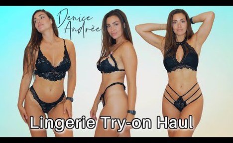 Black lace lingerie Try on haul 