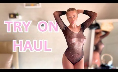 Transparent Lingerie Bodysuit Try On with Reanna