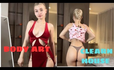 [4K body art clean haul ]Micro  two-piece swimsuit Try On Haul Dress review