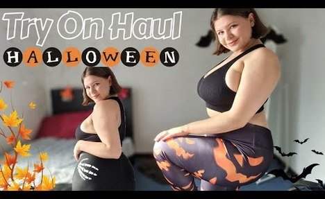 4K Try On Haul on curves - tights Halloween edition