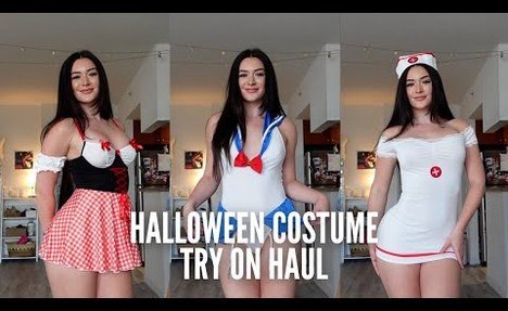 TRANSPARENT pretty Halloween Costume Try On Haul!