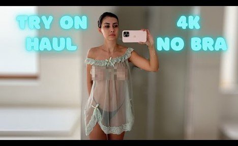 [4K] TRANSPARENT LINGERIE TRY-ON HAUL | SEE THROUGH DRESS | ENJOY YOUR TIME WITH ME