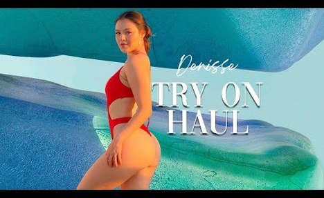 Red  swim set try-on haul #tryon #bikini