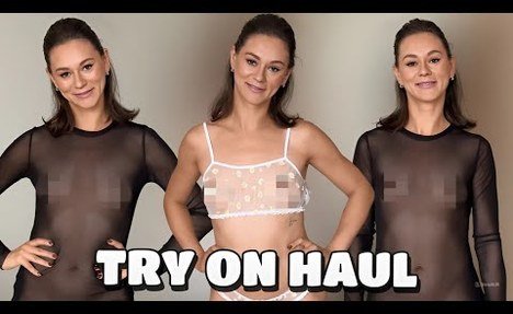 Try On Haul  Get Ready With Me  black transparent dress By Cassie