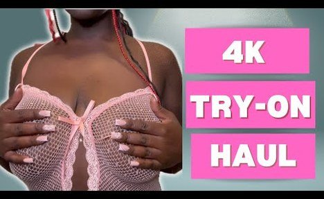 black 4K TRANSPARENT LINGERIE TRY ON HAUL | SEE THROUGH