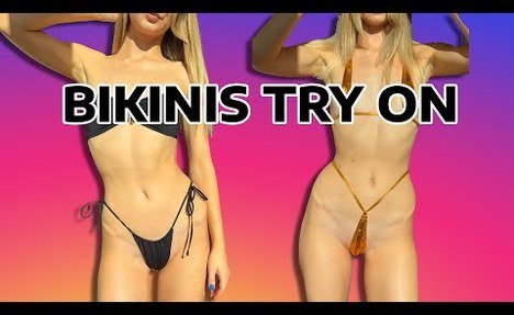 Bikinis Try On │Micro  two-piece swimsuit Try On │Tiny  beachwear