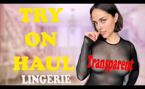 Try on Haul  4K Transparent Lingerie White Bra |  Molly | Sheer | No Panties | Mesh | Fishnet 2024