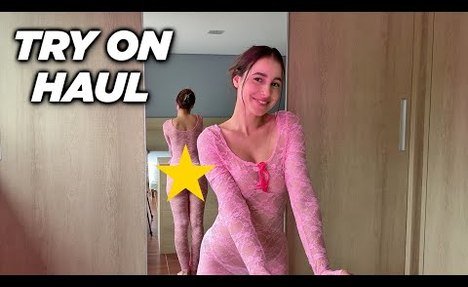 SEE THROUGH PINK PANTHER SUIT TRY ON HAUL (4K)