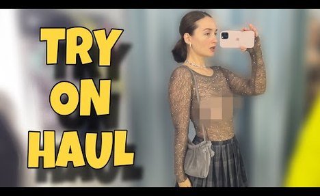 [4K] TRY ON HAUL WITH Klara Si | GET READY WITH ME | NO BRA CHALLENGE AT MALL