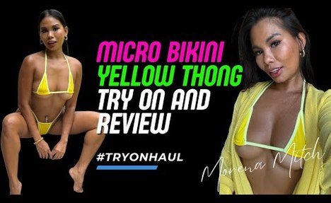 Tiny Yellow Micro  tankini video – Perfect for Tanning!