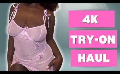 black 4K NEW TRANSPARENT LINGERIE TRY ON HAUL | SEE THROUGH