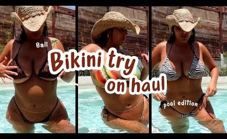 Bali  string bikini Try On Haul | Pool Edition