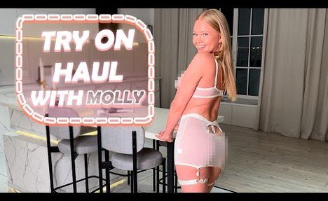 [4K] Ultimate Transparent Lingerie Try On | Confidence with See Through Lingerie Haul by Molly Polly