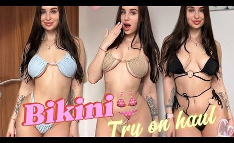 4K  two-piece swimsuit TRY ON HAUL | Katya Kitty