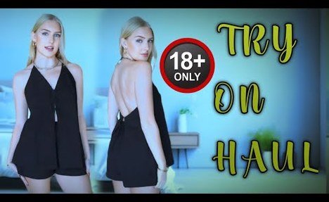 4k black transparent lingerie try on haul | semi-sheer fishnet lingerie dress try on haul with Emily