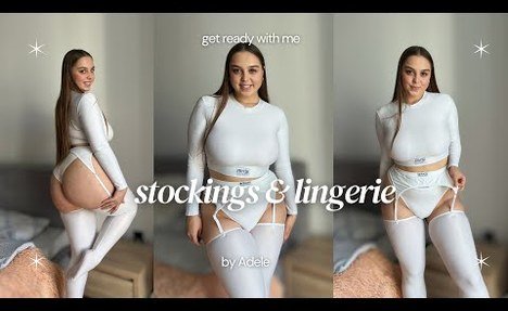 GRWM: Transparent White Stockings & Hot Lingerie Combo Try On Haul