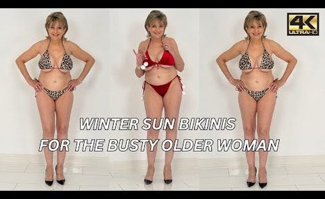 Winter Sun Bikinis For The Busty mature lady Try-on Haul In 4k