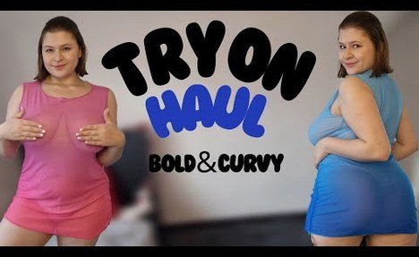 [4K] Try on haul sheer Dresses Curvy edition