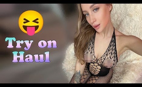 FISHNET DRESS TRANSPARENT TRY ON HAUL (4K)