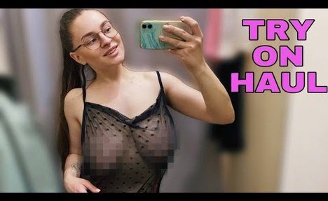 FISHNET DRESS TRANSPARENT TRY ON HAUL (4K)