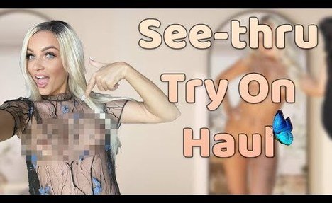 FISHNET DRESS TRANSPARENT TRY ON HAUL (4K)