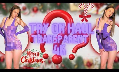 4k Transparent Try on Haul |Christmas purple mini dress|