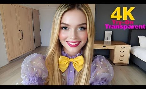 [4K] Red Dresses - Try On Haul Transparent |  swim set Try-On Haul - Get Ready with Angel Try On Haul