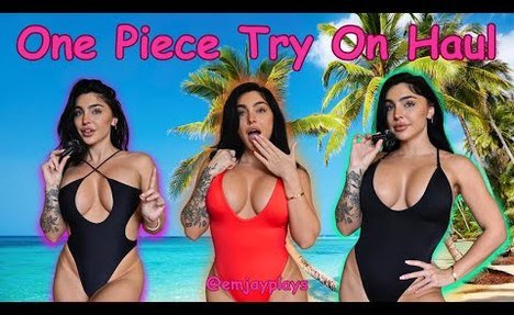 Emily Rinaudo ONE PIECE  string bikini TRY ON HAUL