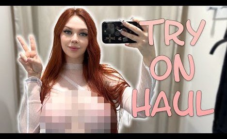 4K See-Through Try On Haul | Transparent Lingerie and Clothes | Try-On Haul At The Mall