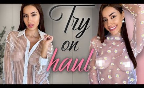 FISHNET DRESS TRANSPARENT TRY ON HAUL (4K)