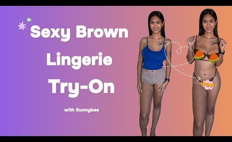 From Cleaning to Stunning: SunnyBee’s pretty Brown Lingerie Try-On ✨