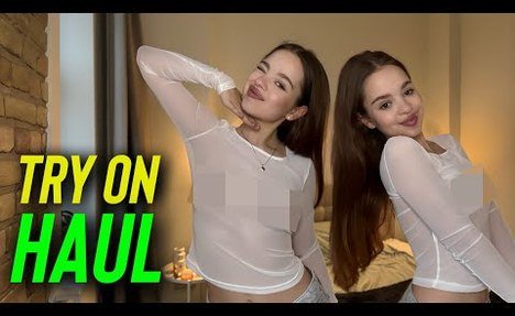 [4K USA] Transparent Lingerie Try on Haul | See-Throug & NO BRA Trend 2025