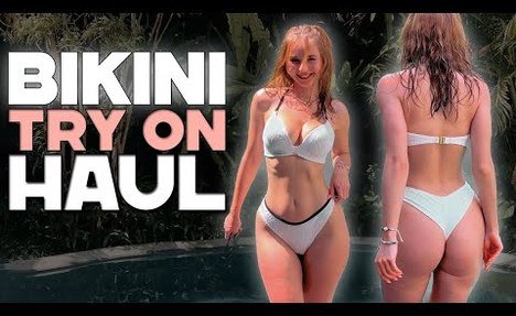 [4K] Mini  swim set Try-on Haul & video (Pt. 1)