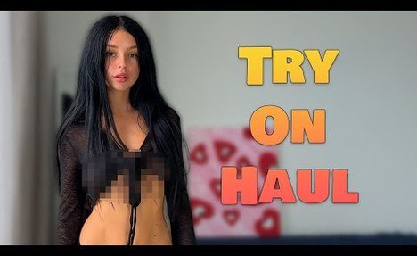 [4K] Transparent White Top & Shorts + black Tie-Up Top & Skirt Try-On Haul with Kerry Sky