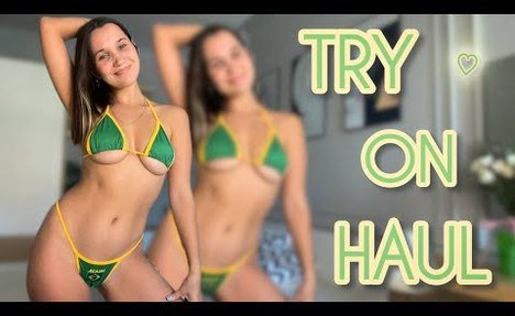 [ 4K TRY ON HAUL ]   swim set Haul |Green Lingerie Try on With Effi