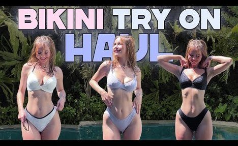 [4K USA] Mini  string bikini Try-on Haul & video review Compilation with Melissa (Split Screen)