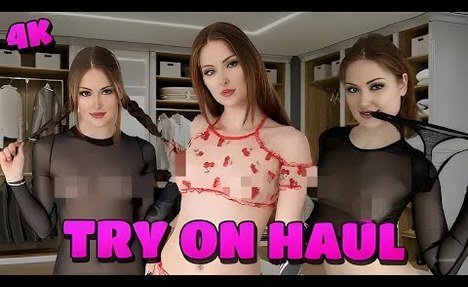 [4K] Transparent clothes TRY ON HAUL   See Through No Bra #tryonhaulvideo