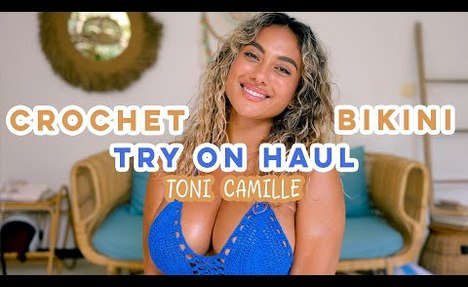 Crochet  two-piece swimsuit Try On Haul | Toni Camille