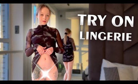 [4K USA]NEW Try On Haul DRESS! TRANSPARENT SEE-THROUGH LINGERIE vlog! attractive Makes Favorite Panties