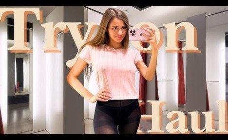 [4K USA] TRANSPARENT TRY ON HAUL SEE-THROUGH product OUTFITS by Amy fine  NO BRA