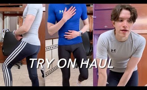 Try On Haul | Men's Compression leggings and Shirts – Under Armour & Adidas (Skinny Guy