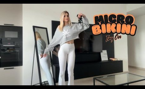 [4K USA] MICRO Slingshot  thong bikini Try on Haul by Alina (2025)