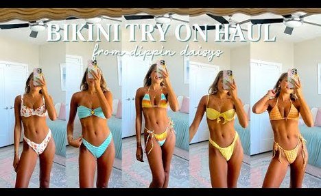 DIPPIN DAISYS  string bikini TRY ON HAUL || sustinable summer swimsuits beach prints!