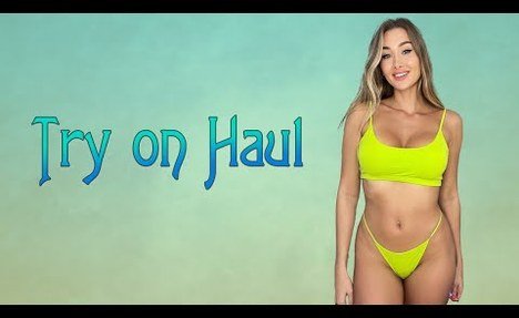 4K USA Transparent Lingerie Mini  string bikini Try on Haul
